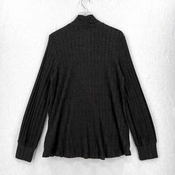 ANTHROPOLOGIE MAEVE Faux Wrap Top Womens XL Brown Rafela Hacci Long Sleeve Knit - Picture 2 of 14